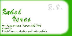 rahel veres business card